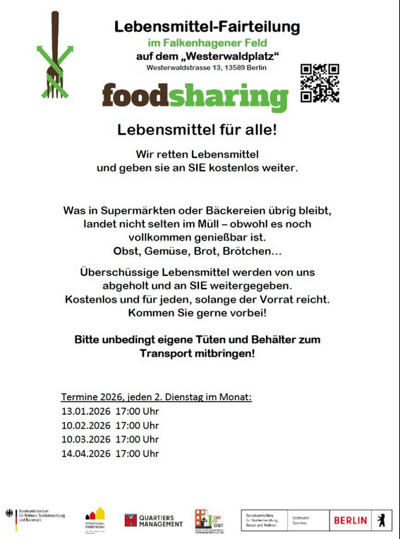 Berlin Spandau: Regelmäßige Lebensmittel-Fairteilung jeden 2. Dienstag im Monat